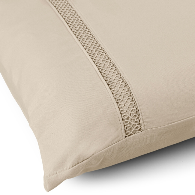 Jogo de Lençol Percal 300 Fios Ponto Infinito Bege