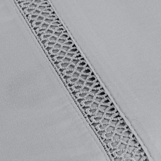 Jogo de Lençol Percal 300 Fios Ponto Infinito Cinza