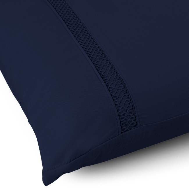 Jogo de Lençol Percal 300 Fios Ponto Infinito Marinho