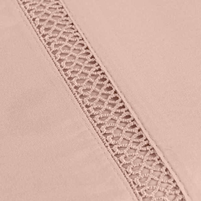 Jogo de Lençol Percal 300 Fios Ponto Infinito Rosê