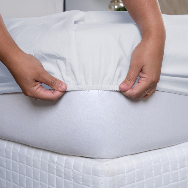 Jogo de Lençol Percal 400 Fios Ponto Palito Branco