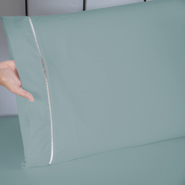 Jogo de Lençol Percal 400 Fios Ponto Palito Dublin