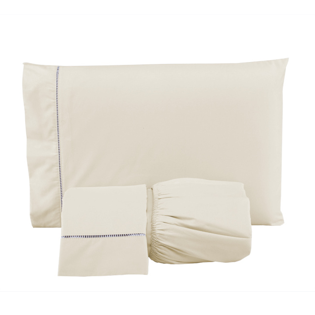 Jogo de Lençol Percal 400 Fios Ponto Palito Palha