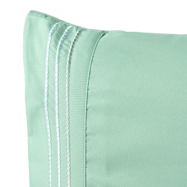 Jogo de Lençol Queen 4 Peças Paris Percal 300 Fios Bordado Salvia