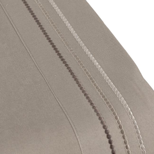 Jogo de Lençol Queen 4 Peças Paris Percal 300 Fios Bordado Taupe