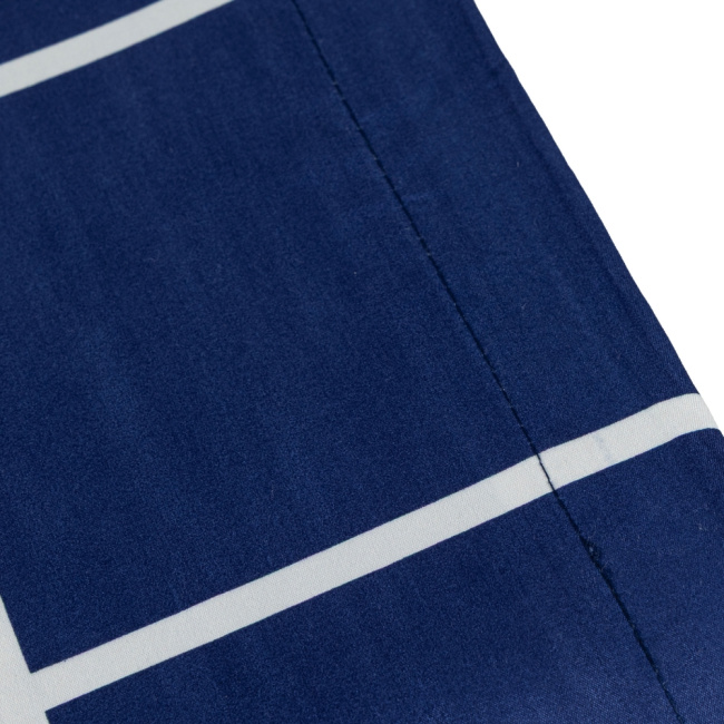 Jogo De Lençol Solteiro 2 Peças Austin Micro Percal 200 Fios Estampa Grid Azul Marinho