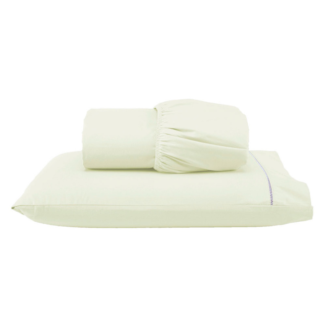 Jogo de Lençol Solteiro 2 Peças Percal 200 Fios Algodão Ponto Palito Confort Palha