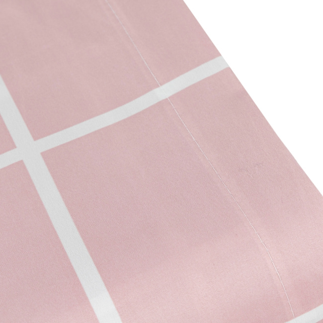 Jogo De Lençol Solteiro 3 Peças Austin Micro Percal 200 Fios Estampa Grid Rosa