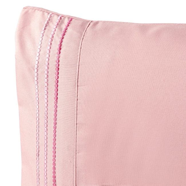 Jogo de Lençol Solteiro 3 Peças Paris Percal 300 Fios Bordado Sal Rosa