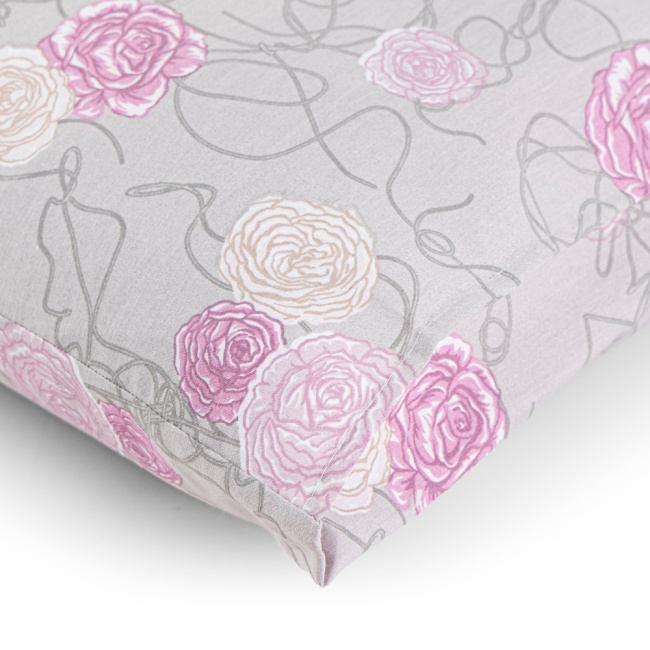 Jogo de Lençol Solteiro 3 Peças Percal 200 Fios Algodão Confort Estampado Floral Rosa