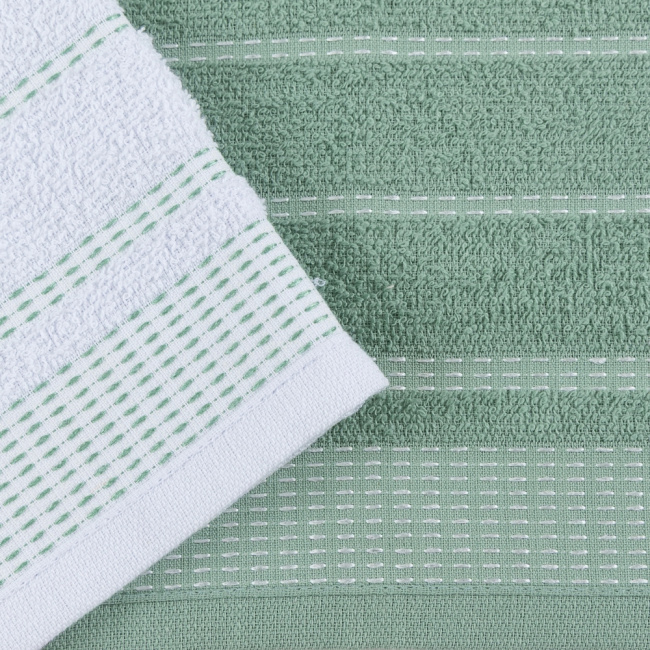 Kit 2 Panos de Prato Atoalhado Copa 45x65cm Bordado 300g/m² Algodão Verde