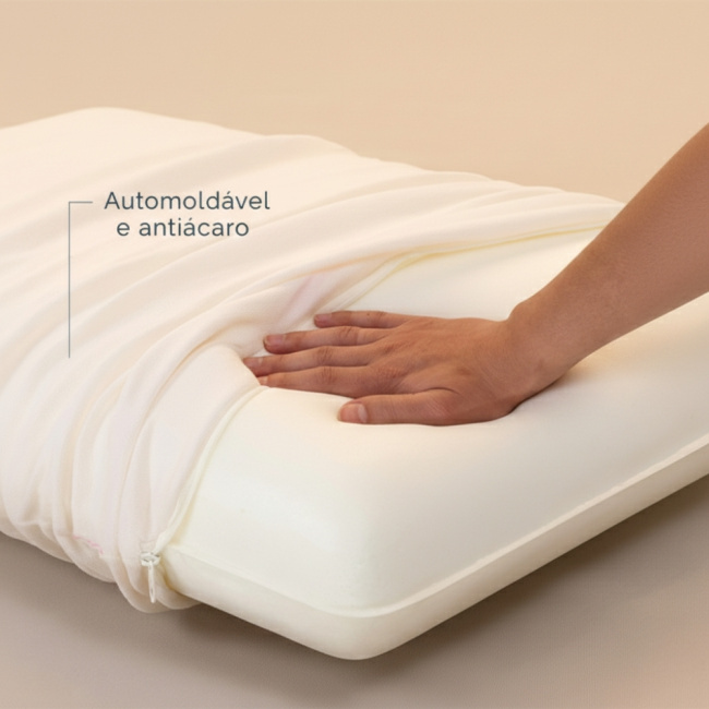Kit 2 Travesseiro Nasa 70x50cm Médio 13cm Altura Antialérgico Viscoelástico Antiácaro
