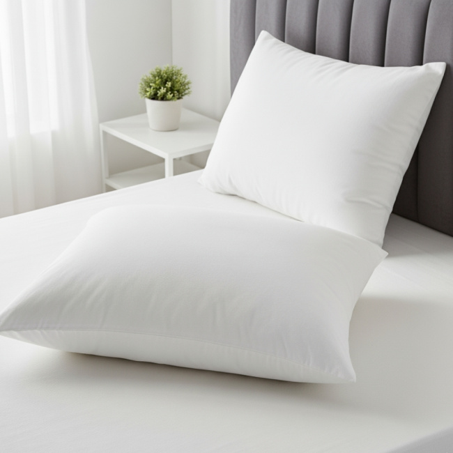 Kit 2 Travesseiro Suporte Médio Micropercal 200 Fios 450g/m² Fibra Siliconizada Soft Day 70cm x 50cm