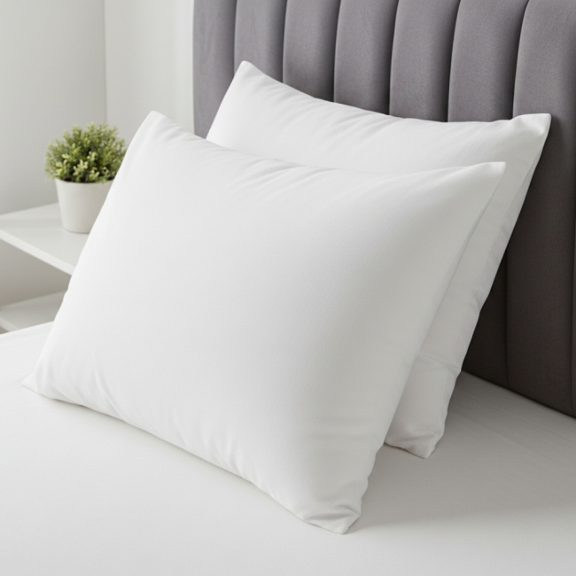 Kit 2 Travesseiro Suporte Médio Micropercal 200 Fios 450g/m² Fibra Siliconizada Soft Day 70cm x 50cm