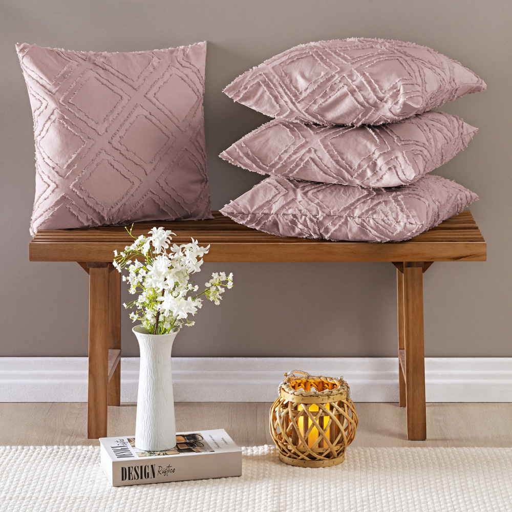 Kit 4 Capas De Almofadas Decorativas para Sofá 45x45cm Micro Percal 300  Fios Aveline Rosê - Linda Casa - Cama Mesa Banho e Tapetes