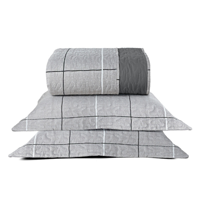 Kit Cobre Leito Colcha Casal 3 Peças 200 Fios Avere Dupla Face Dallas