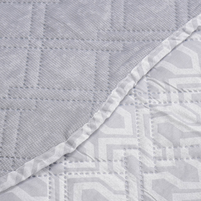 Kit Cobre Leito Colcha Casal Padrão 3 Peças Boutis Estampada Dupla Face Attuale