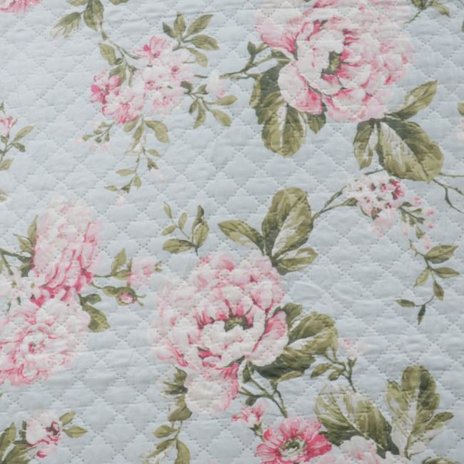 Kit Cobre Leito Colcha Casal Padrão 3 Peças Boutis Estampada Dupla Face Flora