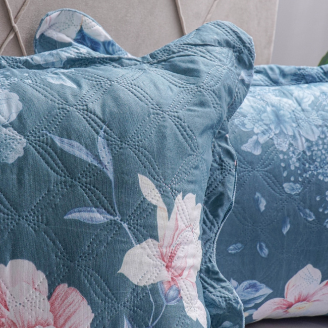 Kit Cobre Leito Colcha Casal Padrão 3 Peças Boutis Estampada Dupla Face Lavinia