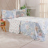 Kit Cobre Leito Colcha Casal Padrão 3 Peças Boutis Estampada Dupla Face Toscana Azul