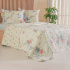 Kit Cobre Leito Colcha King 3 Peças Boutis Estampada Dupla Face Florata