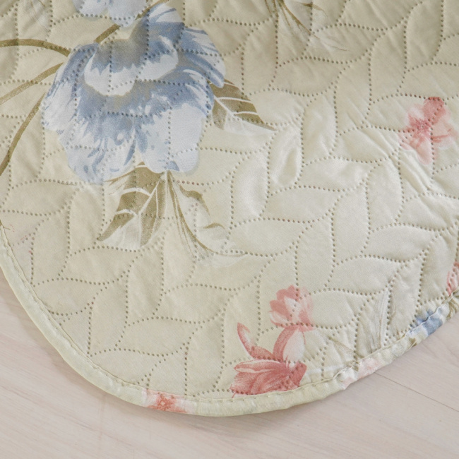 Kit Cobre Leito Colcha King 3 Peças Boutis Estampada Dupla Face Florata