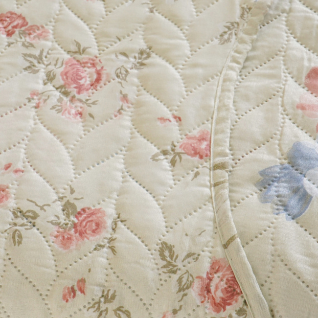 Kit Cobre Leito Colcha King 3 Peças Boutis Estampada Dupla Face Florata