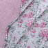 Kit Cobre Leito Colcha King 3 Peças Boutis Estampada Dupla Face Porta Travesseiro Aba Americana Bali Rosa