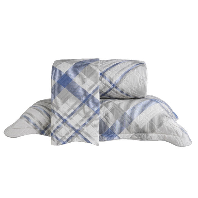 Kit Cobre Leito Colcha King 3 Peças Boutis Estampada Dupla Face Prisma