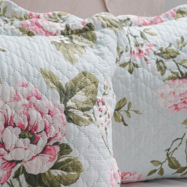 Kit Cobre Leito Colcha Queen 3 Peças Boutis Estampada Dupla Face Flora