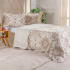 Kit Cobre Leito Colcha Queen 3 Peças Boutis Estampada Dupla Face Istambul Areia