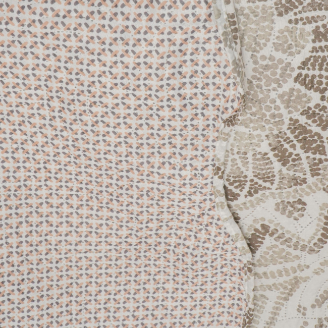 Kit Cobre Leito Colcha Queen 3 Peças Boutis Estampada Dupla Face Mandala