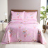 Kit Cobre Leito Colcha Queen 3 Peças Boutis Imperial Estampada Dupla Face Porta Travesseiro Finesse Rosa