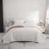 Kit Cobre Leito Colcha Queen 3 Peças Matelado PomPom 300 Fios Palha