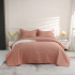 Kit Cobre Leito Colcha Queen 3 Peças Matelado PomPom 300 Fios Rosê