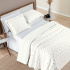 Kit Cobre Leito Colcha Queen 3 Peças Micro Percal 300 Fios Poppy Dupla Face Off White