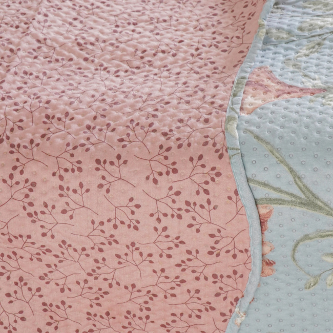 Kit Cobre Leito Colcha Solteiro 2 Peças Boutis Estampada Dupla Face Fiori