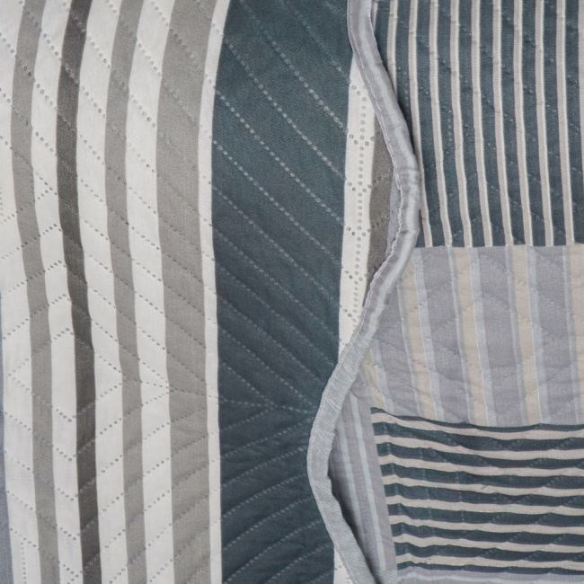 Kit Cobre Leito Colcha Solteiro 2 Peças Boutis Estampada Dupla Face Riviera