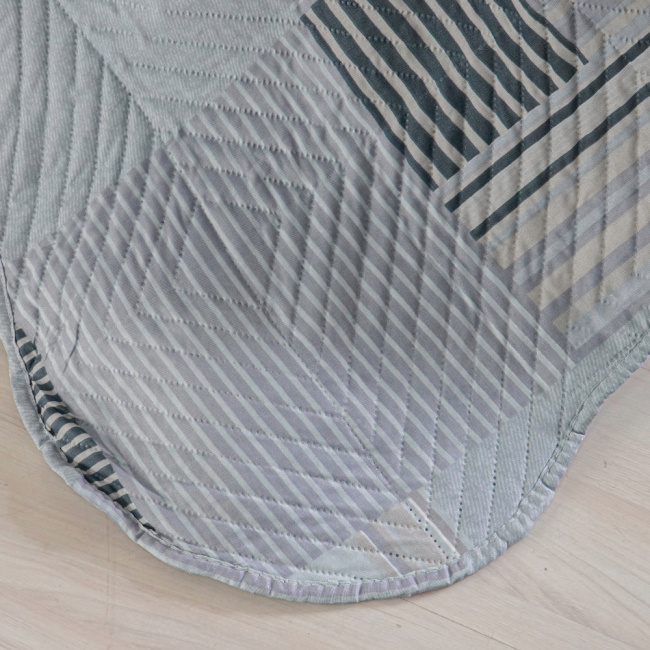 Kit Cobre Leito Colcha Solteiro 2 Peças Boutis Estampada Dupla Face Riviera