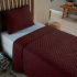 Kit Cobre Leito Colcha Solteiro 2 Peças Matelado Dupla Face Dots 300 Fios Vinho