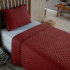 Kit Cobre Leito Colcha Solteiro 2 Peças Matelado Dupla Face Dots 300 Fios Vinho