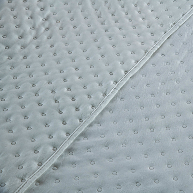 Kit Cobre Leito Colcha Super King 3 Peças Matelado Dupla Face Dots 300 Fios Branco