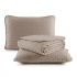 Kit Cobre Leito Colcha Super King 3 Peças Matelado Dupla Face Dots 300 Fios Cáqui