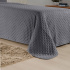 Kit Cobre Leito Colcha Super King 3 Peças Matelado Dupla Face Dots 300 Fios Cinza