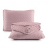 Kit Cobre Leito Colcha Super King 3 Peças Matelado Dupla Face Dots 300 Fios Rosê