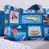 Kit Cobre Leito Kids Solteiro 2 Peças Dupla Face 150 Fios Estampado Menino Menina Foguete Azul