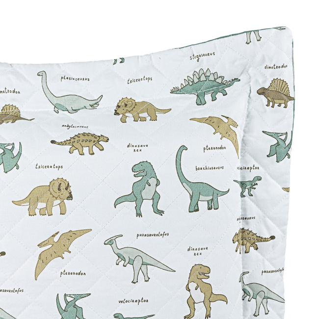 Kit Colcha Cobre Leito 2 Peças Solteiro Colorê Dupla Face Matelassê Dino