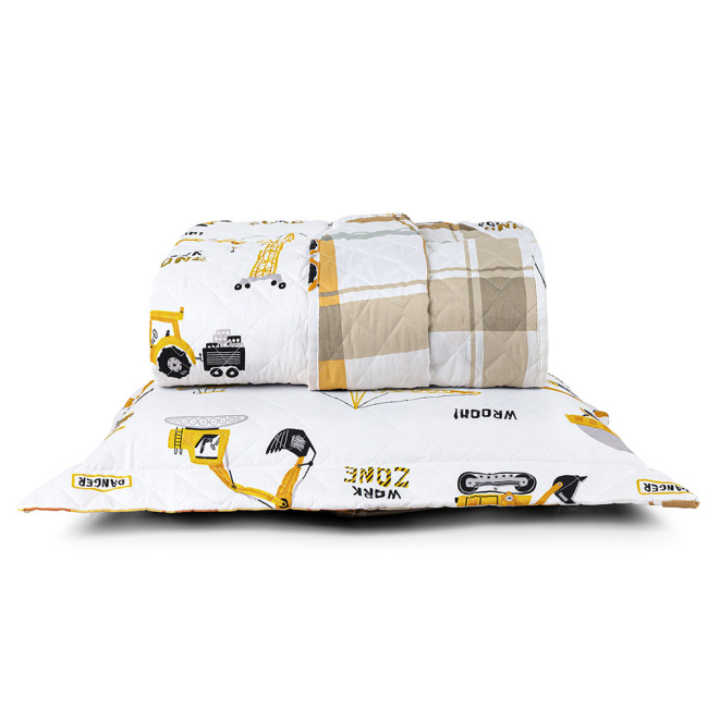 Kit Colcha Cobre Leito 2 Peças Solteiro Colorê Dupla Face Matelassê Truck