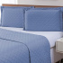 Kit Colcha Cobre Leito 3 Peças Casal Matelado Basics Azul