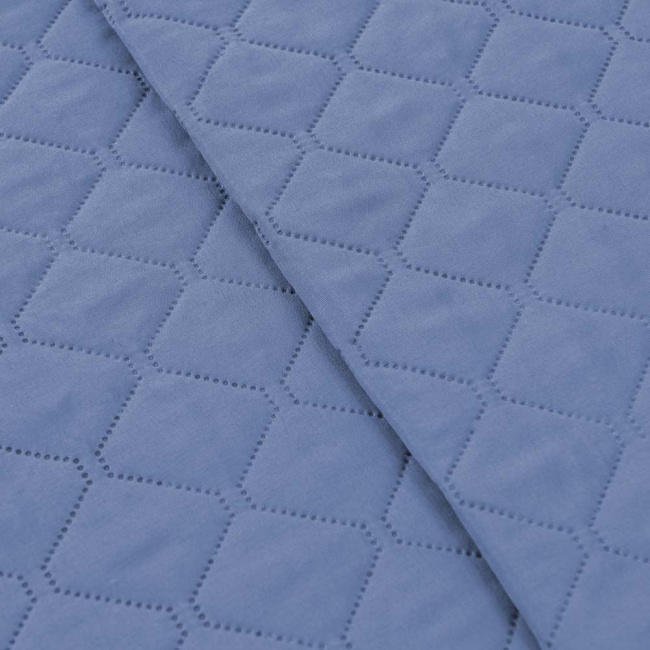 Kit Colcha Cobre Leito 3 Peças Casal Matelado Basics Azul